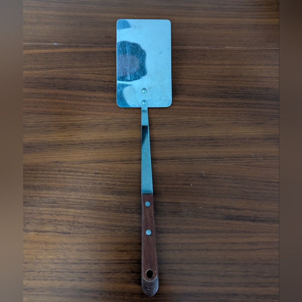 Vintage Regent Wood Handle Stainless Steel Riveted Spatula Vintage